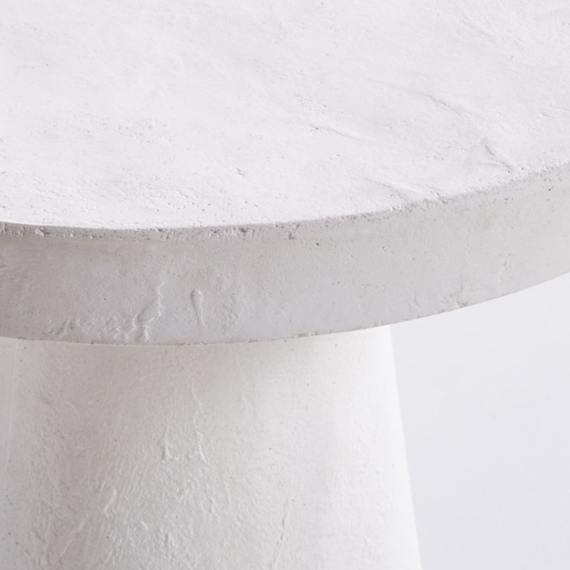 Willy White Plaster Round Pedestal Side Table by Leanne Ford - Image 4