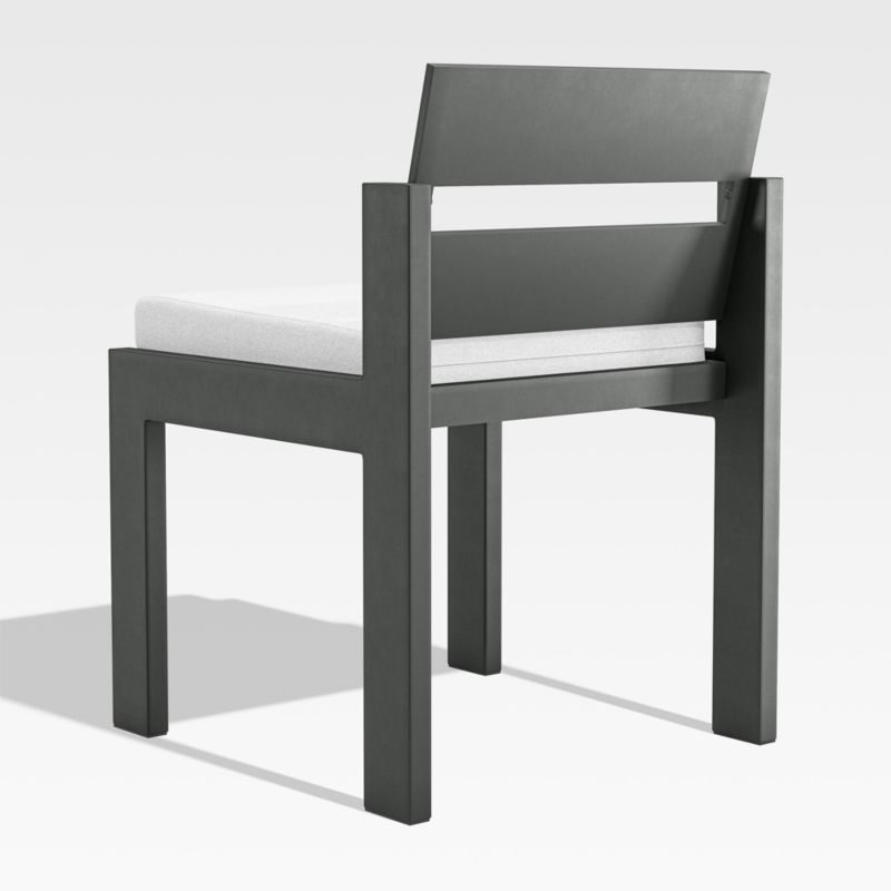 Walker Metal Outdoor Dining Chair with Canvas White Sunbrella ® Cushion - Image 4