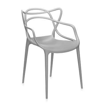 Kartell Masters Dining Chair, Polycarbonate, Grey, Set of 2 - Image 0