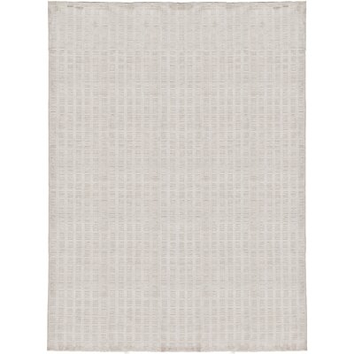 One-of-a-Kind Hand-Knotted Beige 8'10" x 11'8" Viscose Area Rug - Image 0