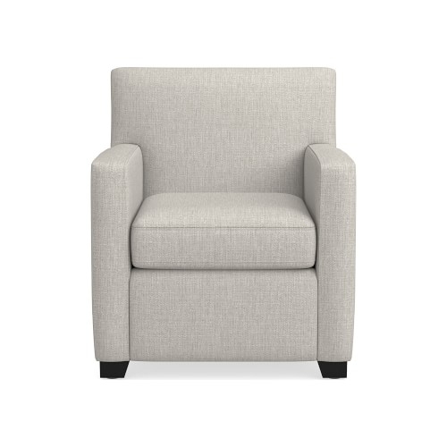 Brighton Stationary Chair, Standard Cushion, Perennials Performance Melange Weave, Oyster, Ebony Leg - Image 0