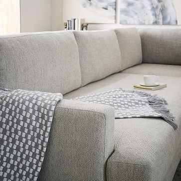 Andes Sectional Set 16: Right Arm 2 Seater Sofa, Left Arm Terminal Chaise, Chunky Basketweave, Metal, Dark Pewter - Image 3