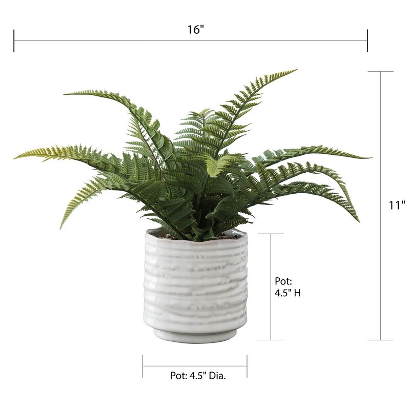 11" Artificial Fern Plant in Pot - Image 5