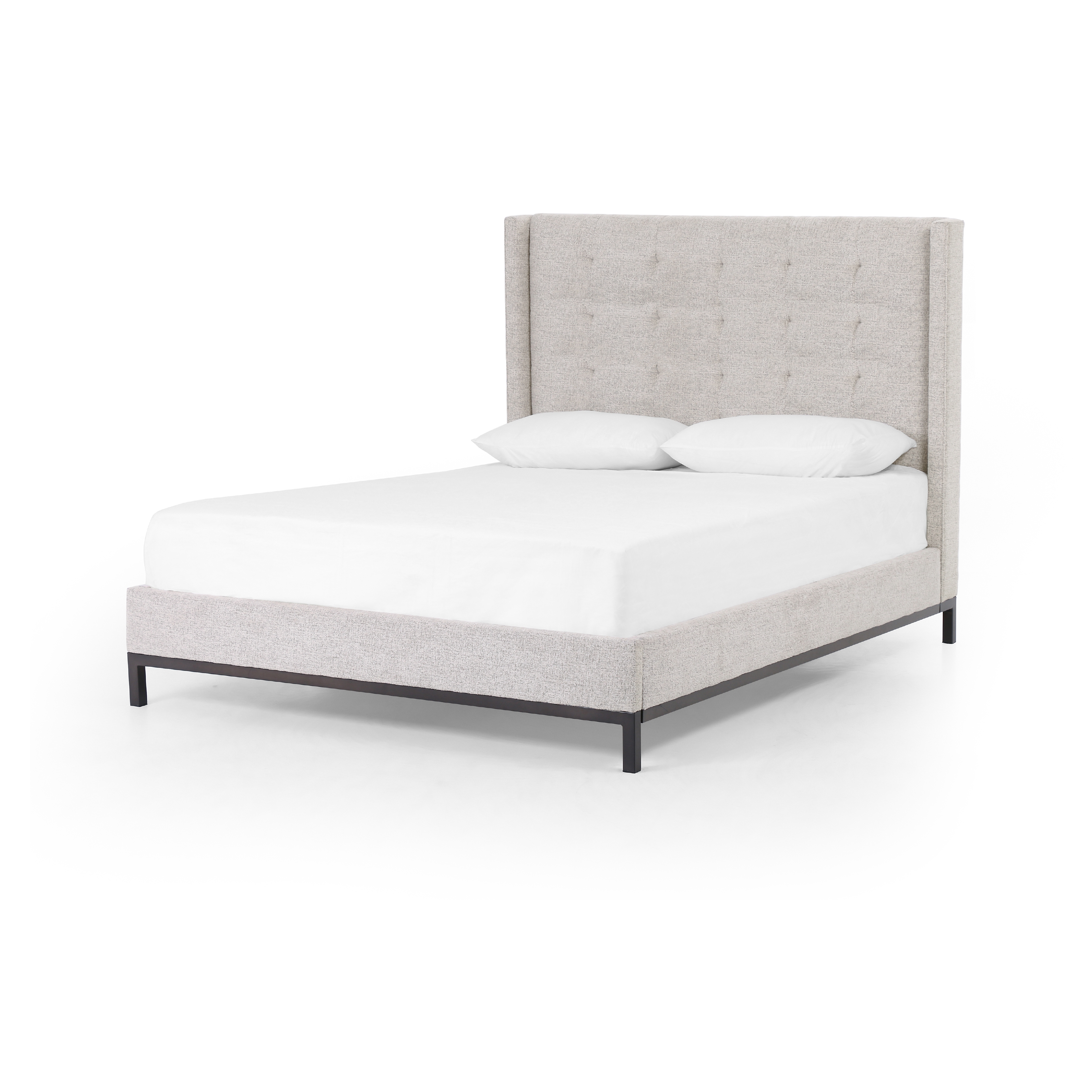 Newhall Bed-55"-Plushtone Linen-Queen - Image 0