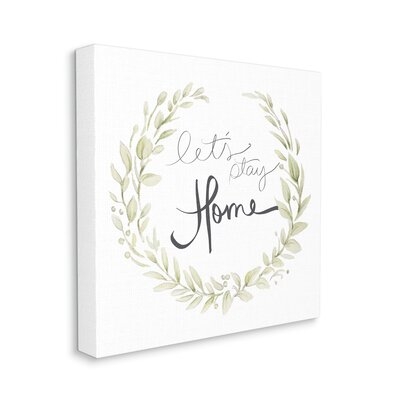 Let's Stay Home Phrase Soft Green Foliage - Image 0