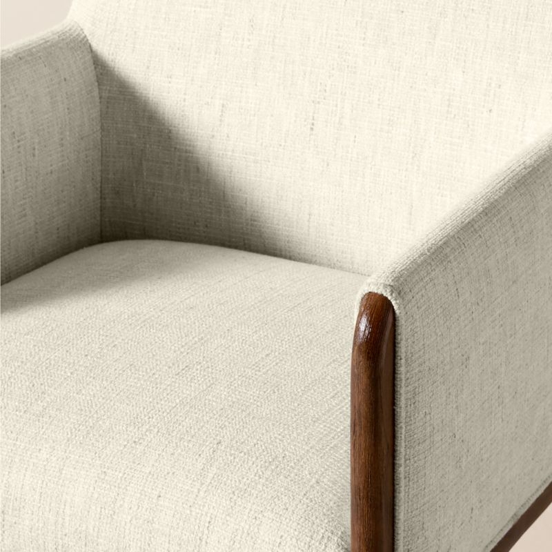 Casa Viva Ivory White Twill Upholstered Counter Stool - Image 2