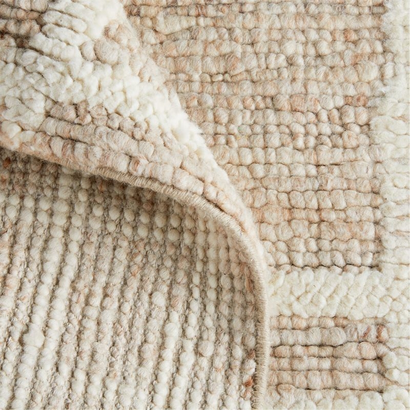 Agen Wool Handwoven Grid Caramel Brown Area Rug 6'x9' - Image 2