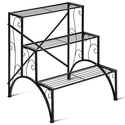 Red Barrel Studio® Plant Rack 3-tier Metal Plant Stand Garden Shelf Stair Style Decorative - Image 0