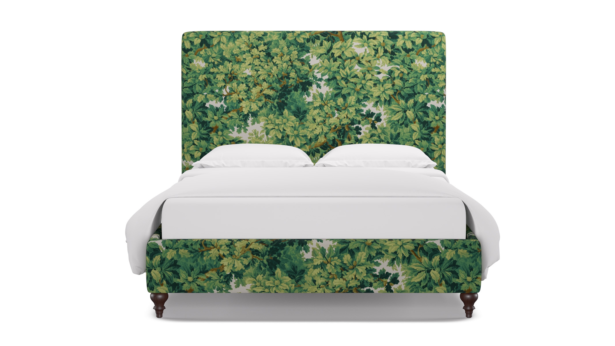 Classic Bed, Verdure Bois De Chene, Espresso Traditional Turned Leg, Queen - Image 0