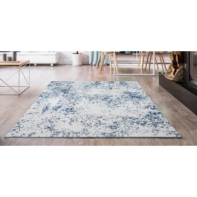 Elkmont Abstract Ivory/Blue Area Rug - Image 0