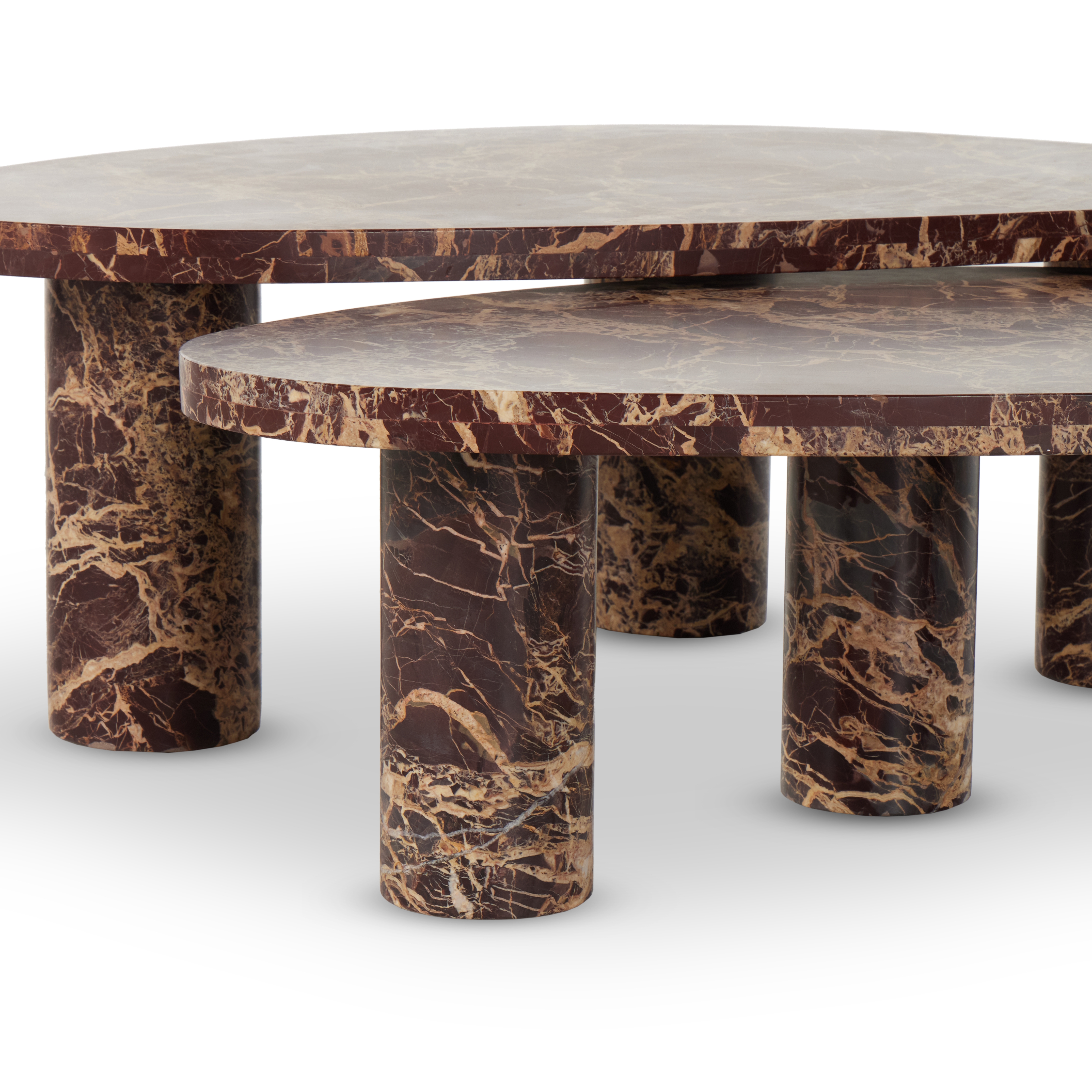 Zion Coffee Table Set-Merlot Marble - Image 9
