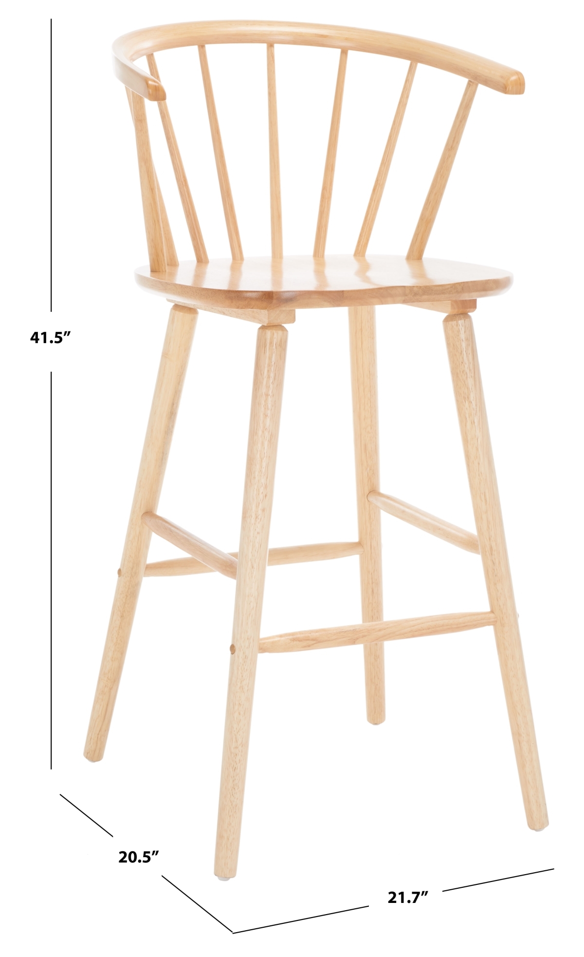 Blanchard Bar Stool - Natural - Safavieh - Image 8