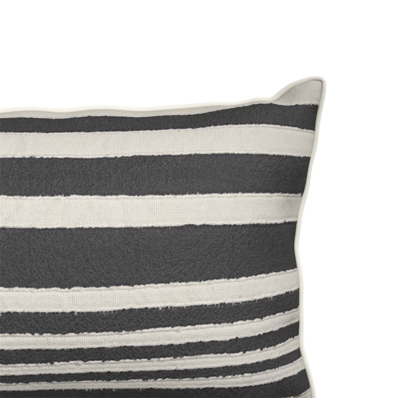 Mohave 20"x13" Wide Black Stripe Indoor/Outdoor Lumbar Pillow - Image 1