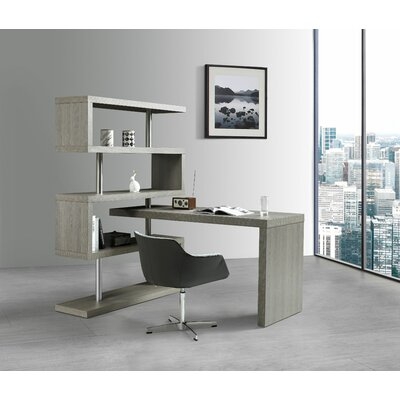 Zone L-Shape Desk with Bookcase - Image 0