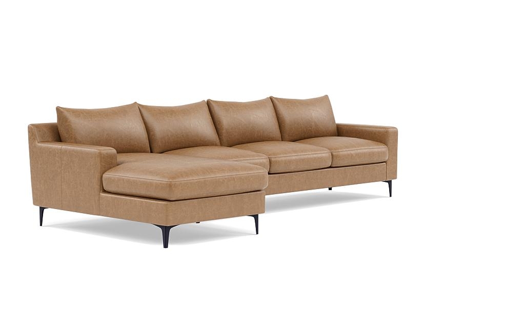 Sloan Leather 4-Seat Left Chaise Sectional - Image 1