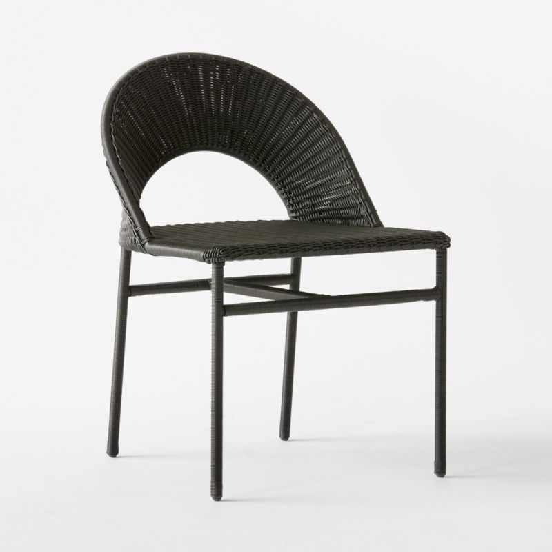 Arly Black All-Weather Rattan Dining Chair - Image 2