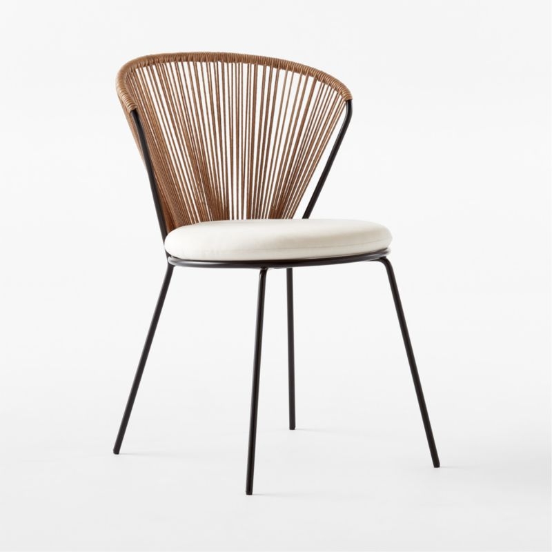 Peek Rattan Dining Chair with Ivory Sunbrella® Cushion - Image 2