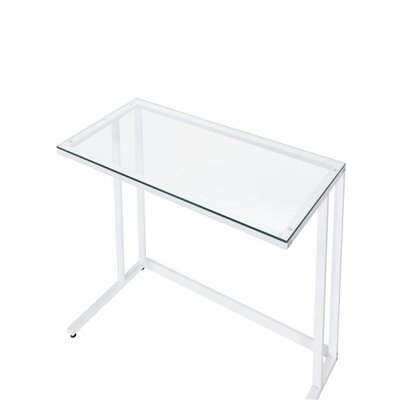 Writing Desk, Computer Desk , Clear Glass & White Finish - Image 0