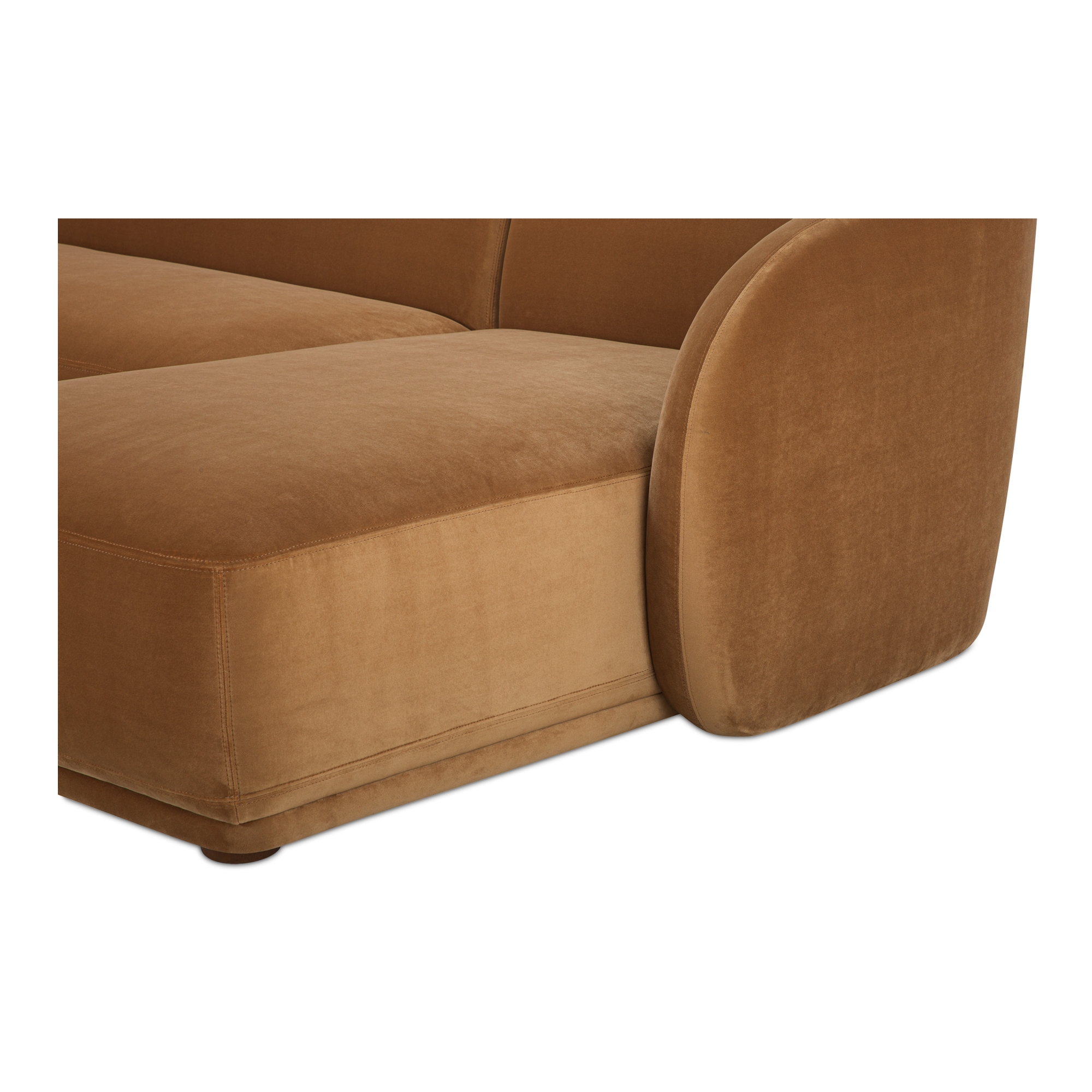 Faye Right Sectional Tan Faux Mohair - Image 4