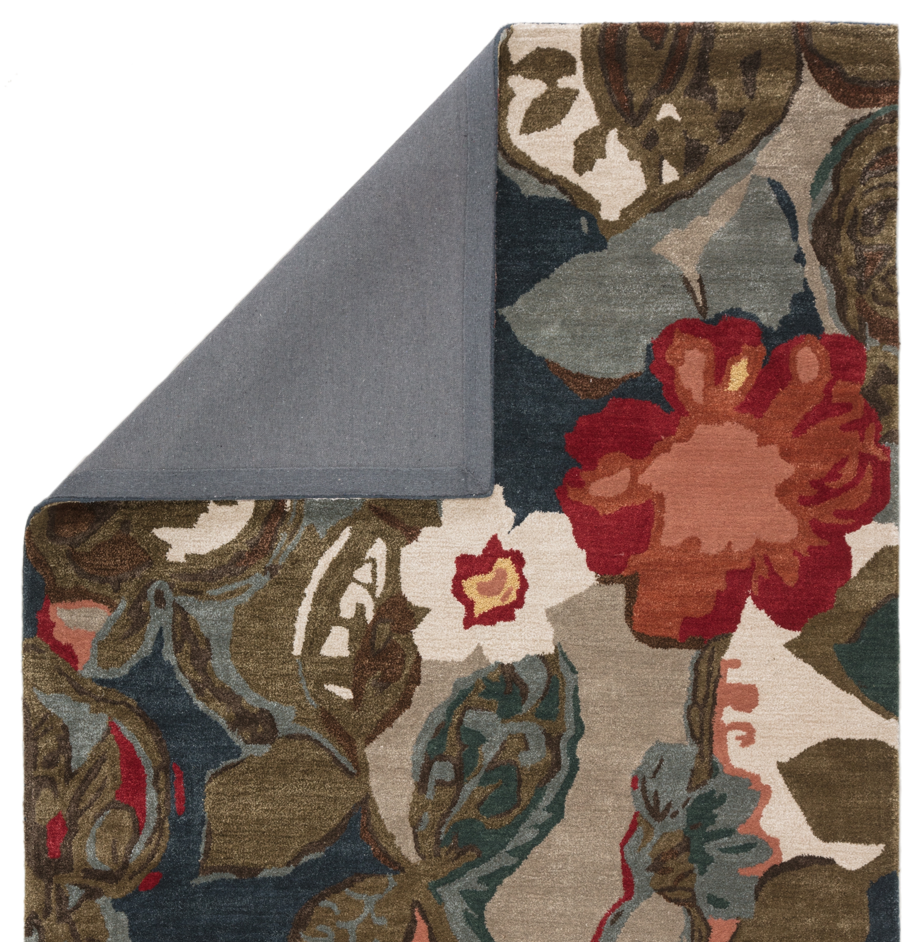 Petal Pusher Handmade Floral Multicolor/ Gray Area Rug (3'6" X 5'6") - Image 2