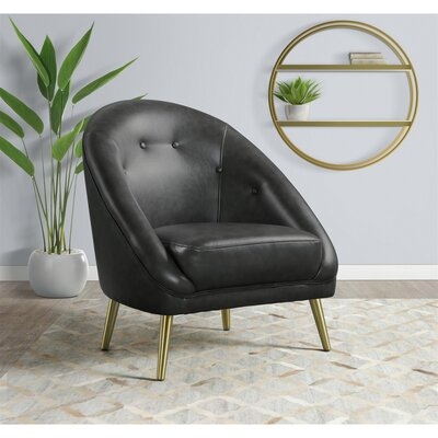 Rayo 29" W Tufted Faux Leather Barrel Chair - Image 0