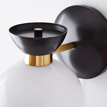 Hourglass 1 Light Sconce, Bronze + Brass - Image 2
