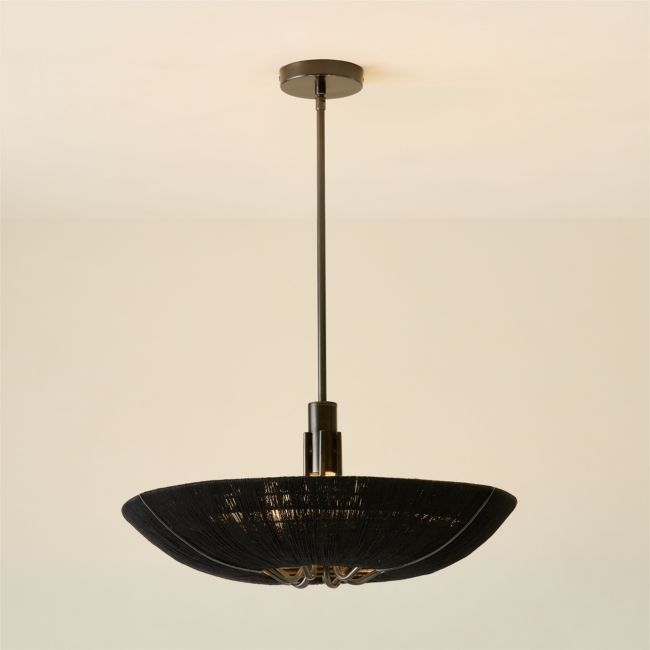 Delphine Black Jute Pendant Light - Image 0
