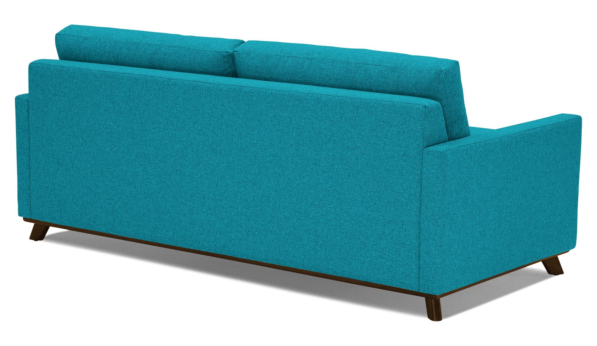 Blue Hopson Mid Century Modern Sleeper Sofa - Vibe Aquatic - Mocha - Image 3