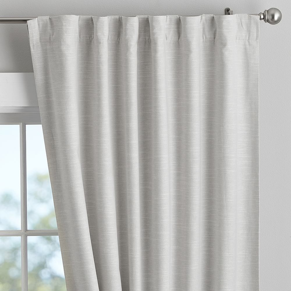 Cotton Linen Blackout Curtain - Set of 2, 84", Gray - Image 0