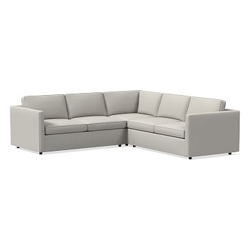 Harris 2-Seat 3-Piece Corner Sectional, Poly , Performance Yarn Dyed Linen Weave, Frost Gray, Concealed Supports - Image 0