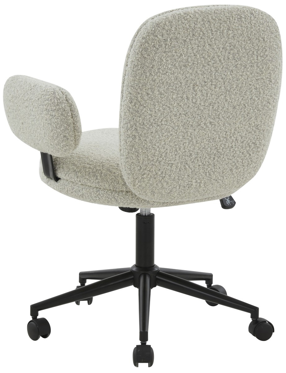 Emeril Boucle Adjustable Desk Chair - Light Grey/Black - Image 4