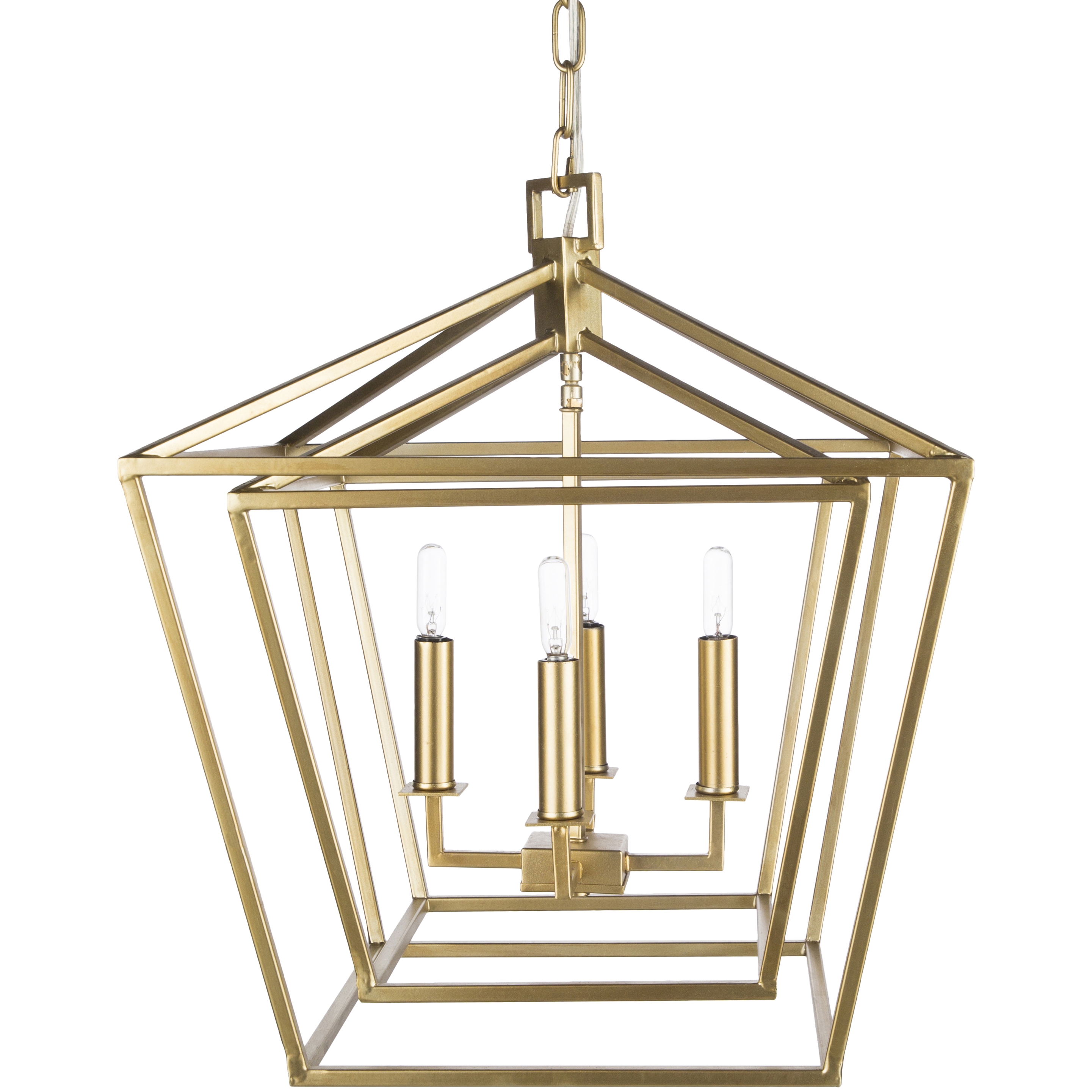 Bellair Lantern Pendant Light, Gold - Image 0