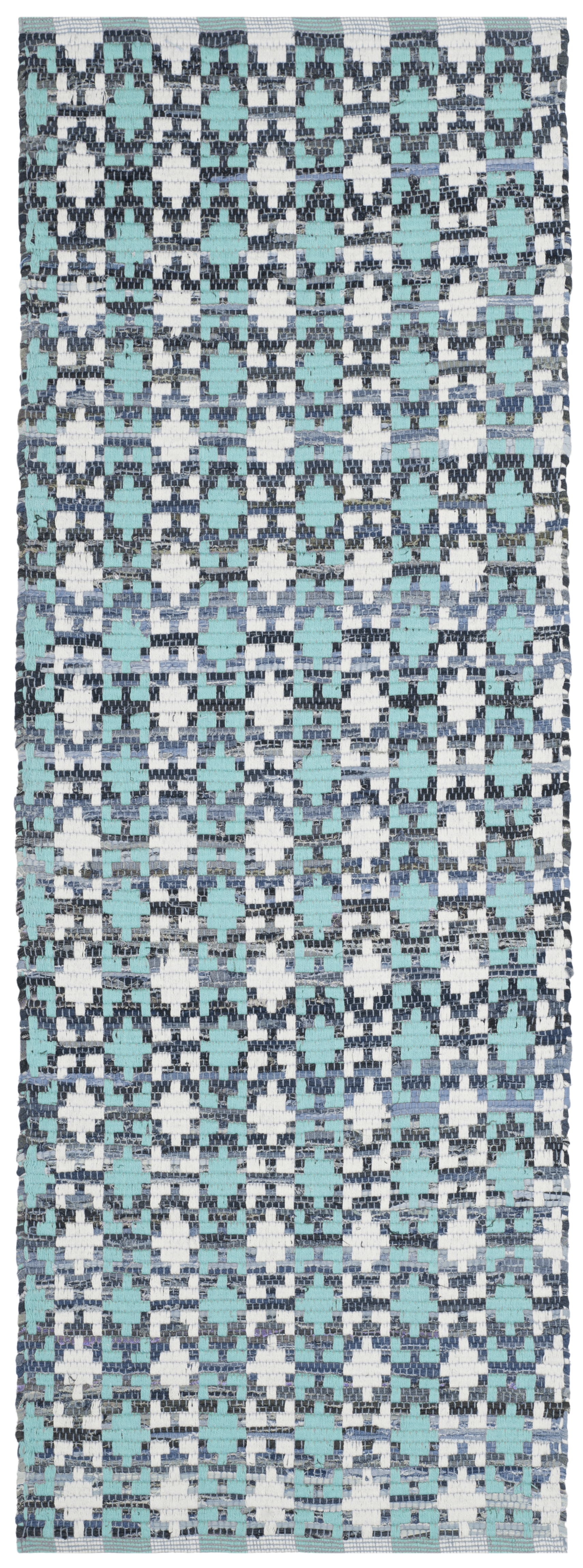 Arlo Home Hand Woven Area Rug, MTK123C, Turquoise/Multi,  2' 3" X 6' - Image 0