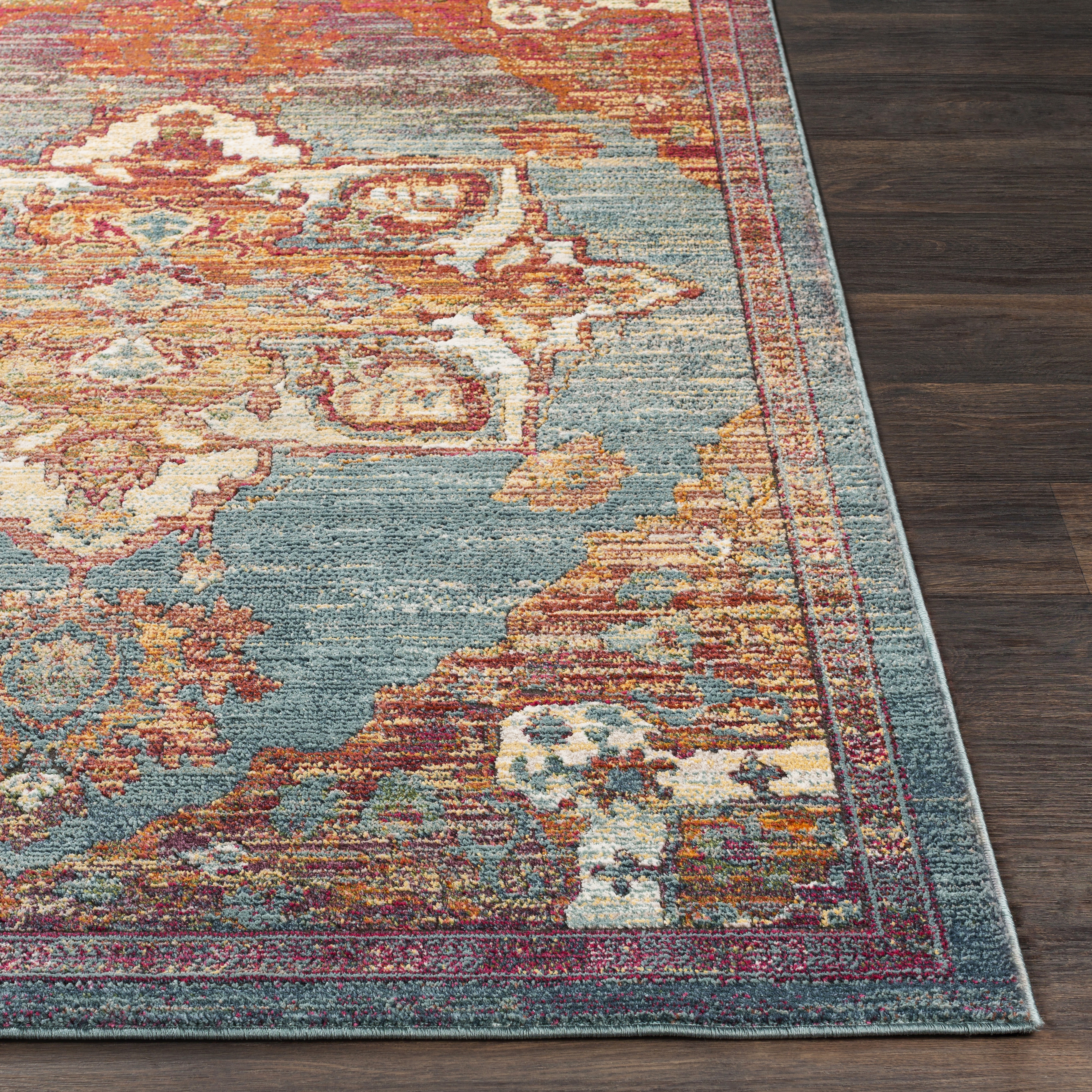 Herati Blue Indoor 2' x 2'11" Machine Woven Rug - Image 2