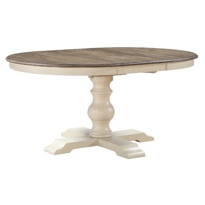 Branson Extendable Rubberwood Solid Wood Pedestal Dining Table - Image 0