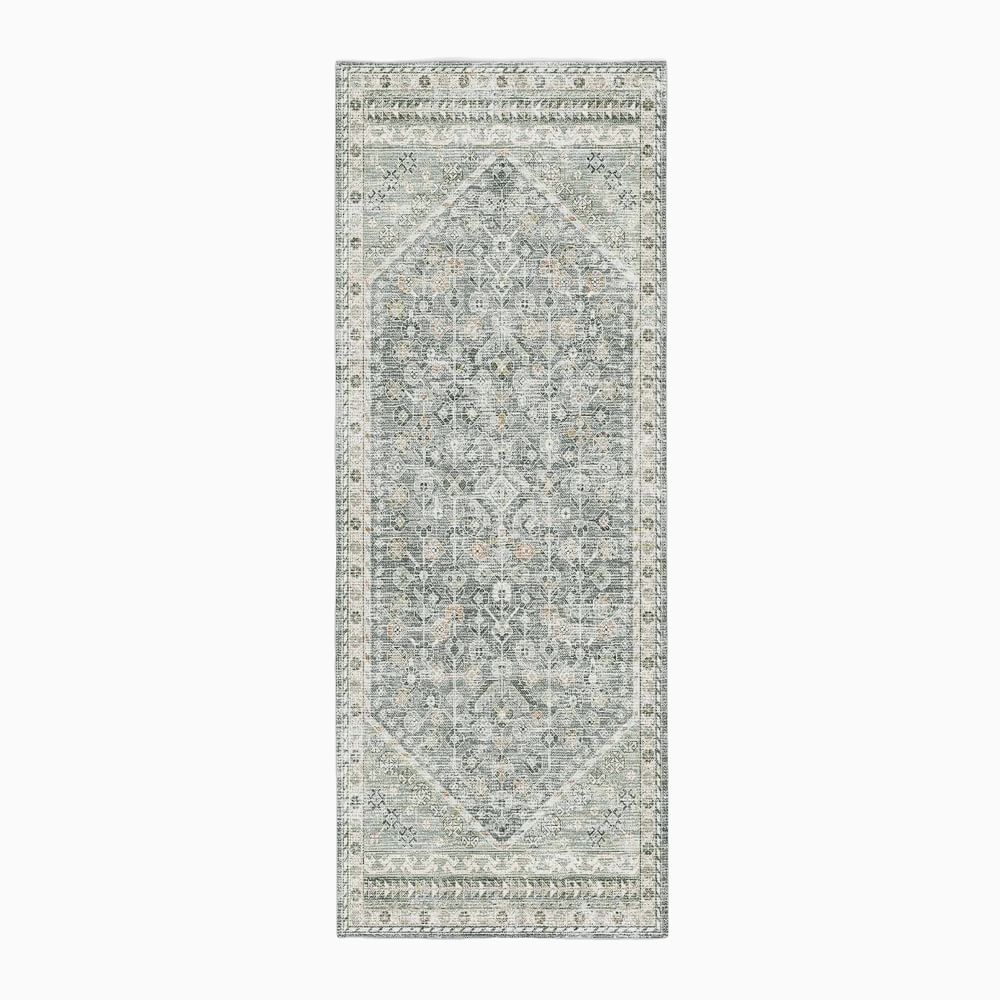 Caria Rug, 2.5'x7', Dark Olive - Image 0