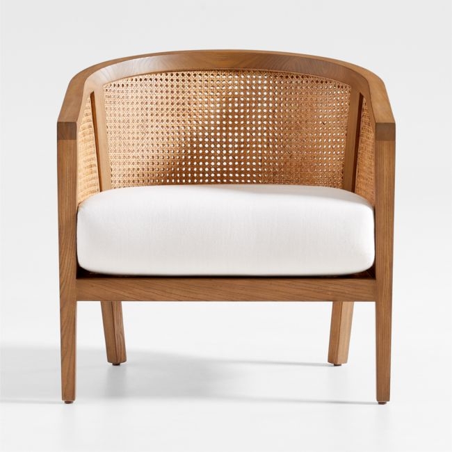 Ankara Natural Cane Chair with Ivory Cushion - Image 0