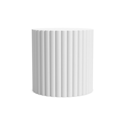 Tropea Fluted Accent Table, Fiberstone, White - Image 0