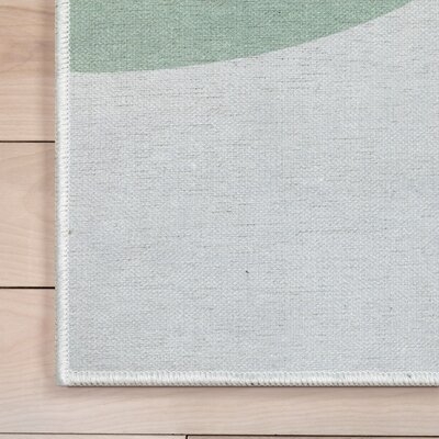 Well Woven Kids Rugs Curved Rainbow Modern Multi Color Printed Distressed Machine Washable Area Rug - Image 1