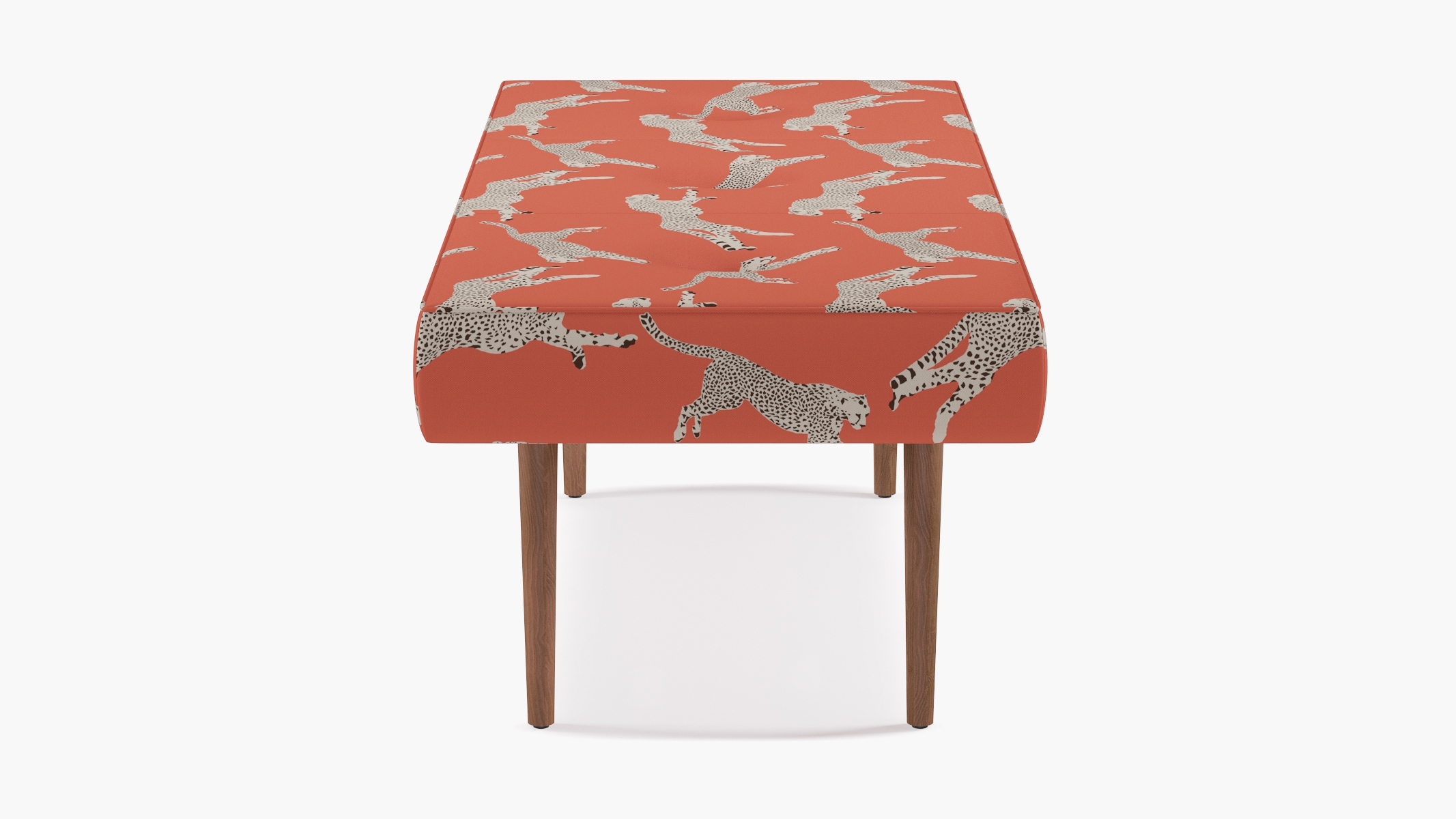 Mid-Century Bench, Henna Cheetah, Espresso - Image 2