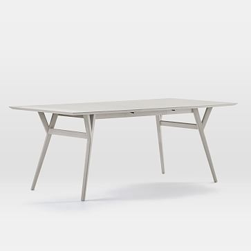 Mid-Century Expandable Dining Table, 60-80", Pebble - Image 3