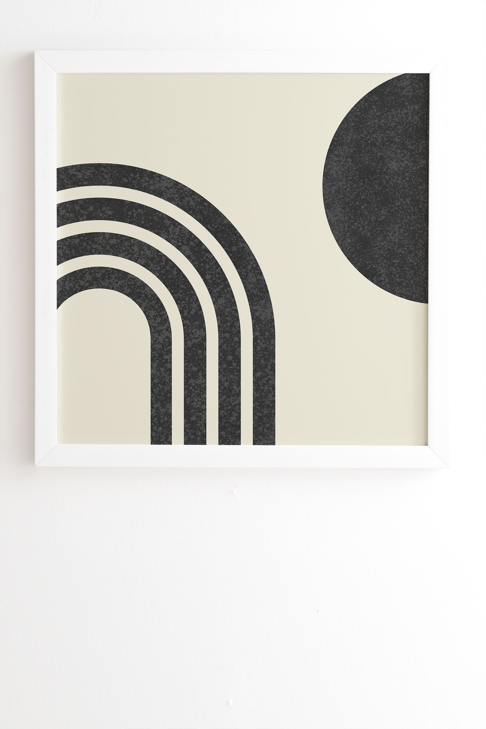 Mid Century Modern Rainbow Bk by MoonlightPrint - Framed Wall Art Basic White 20" x 20" - Image 0