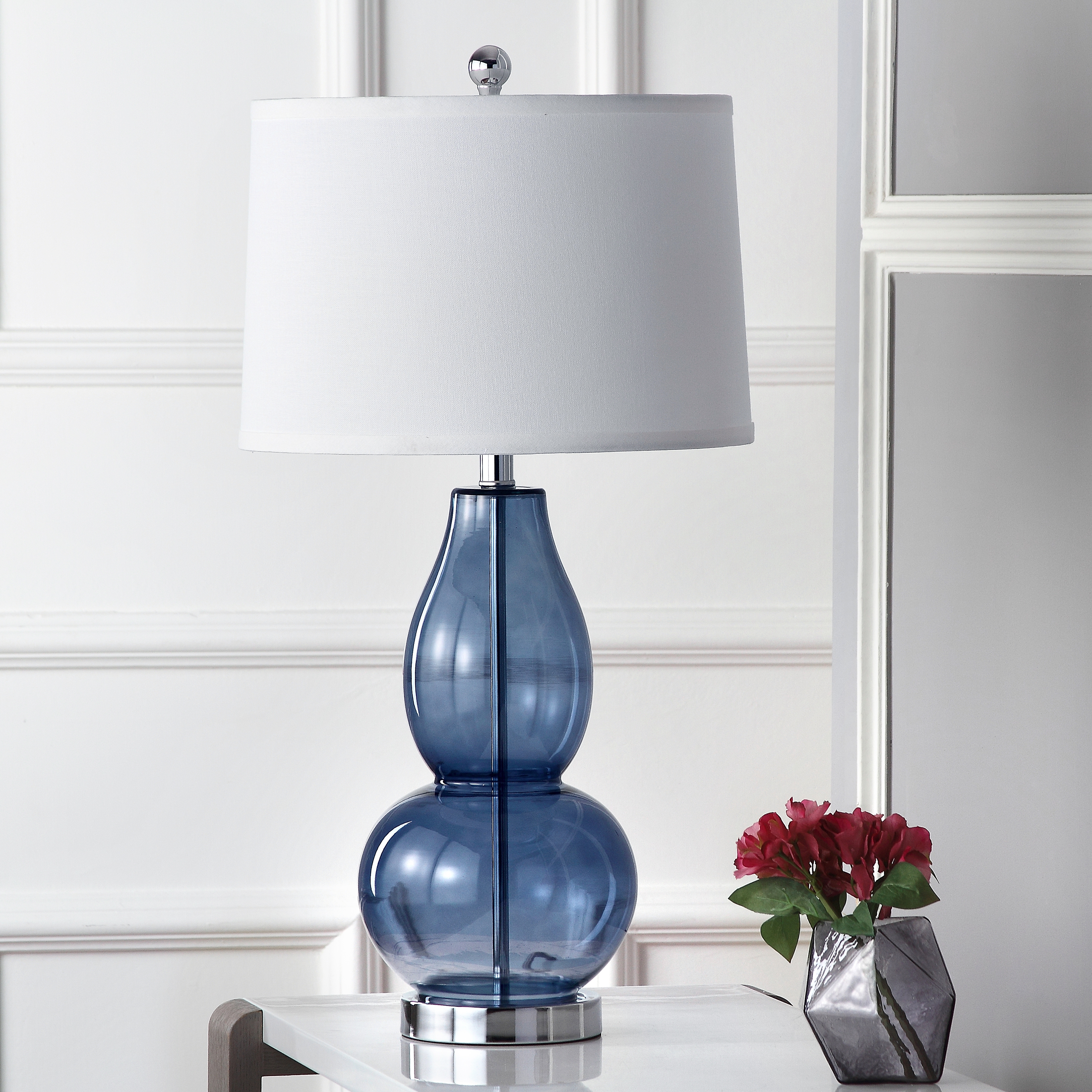 Mercurio 28.5-Inch H Double Gourd Table Lamp - Blue - Arlo Home - Image 0