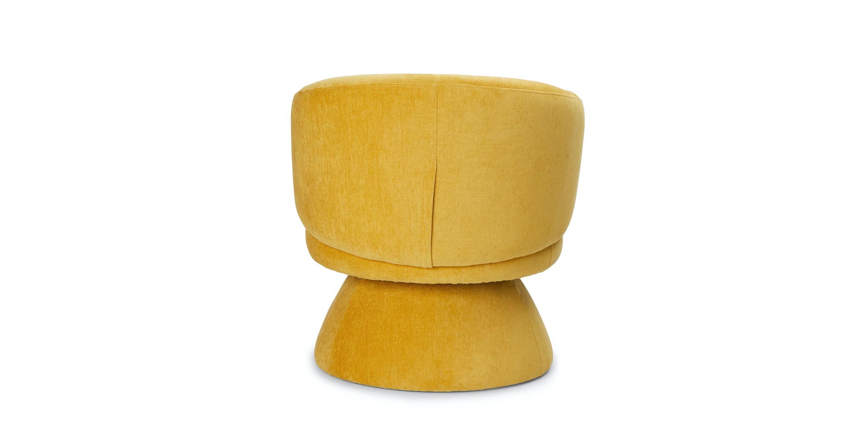 Makeva Marigold Yellow Swivel Chair - Image 4