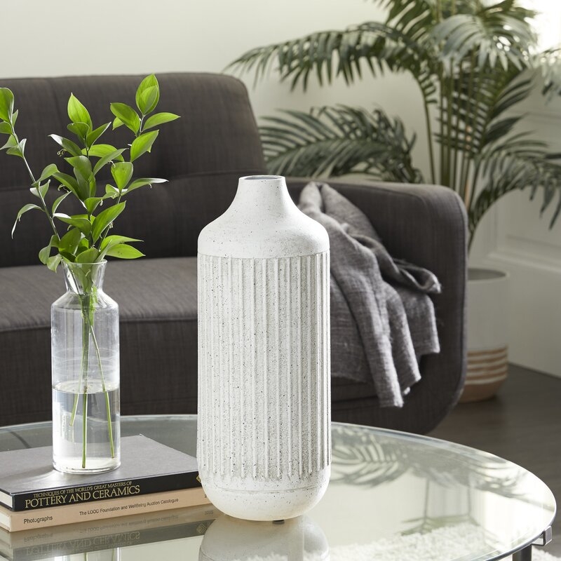 Lafond White 17.15'' Stainless Steel Table Vase - Image 1