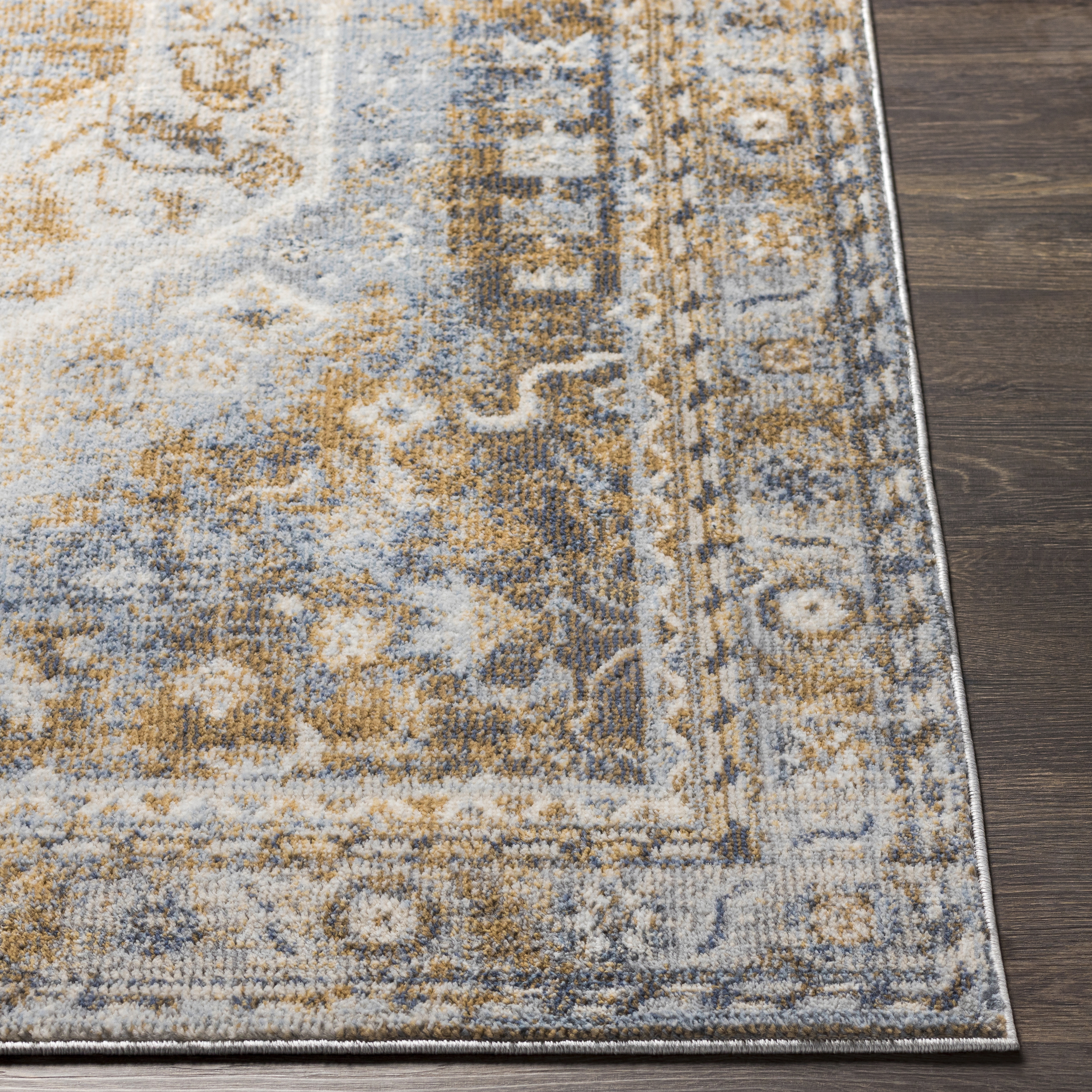 Bilbao Rug, Denim & Mustard, 7'10" x 10' - Image 3