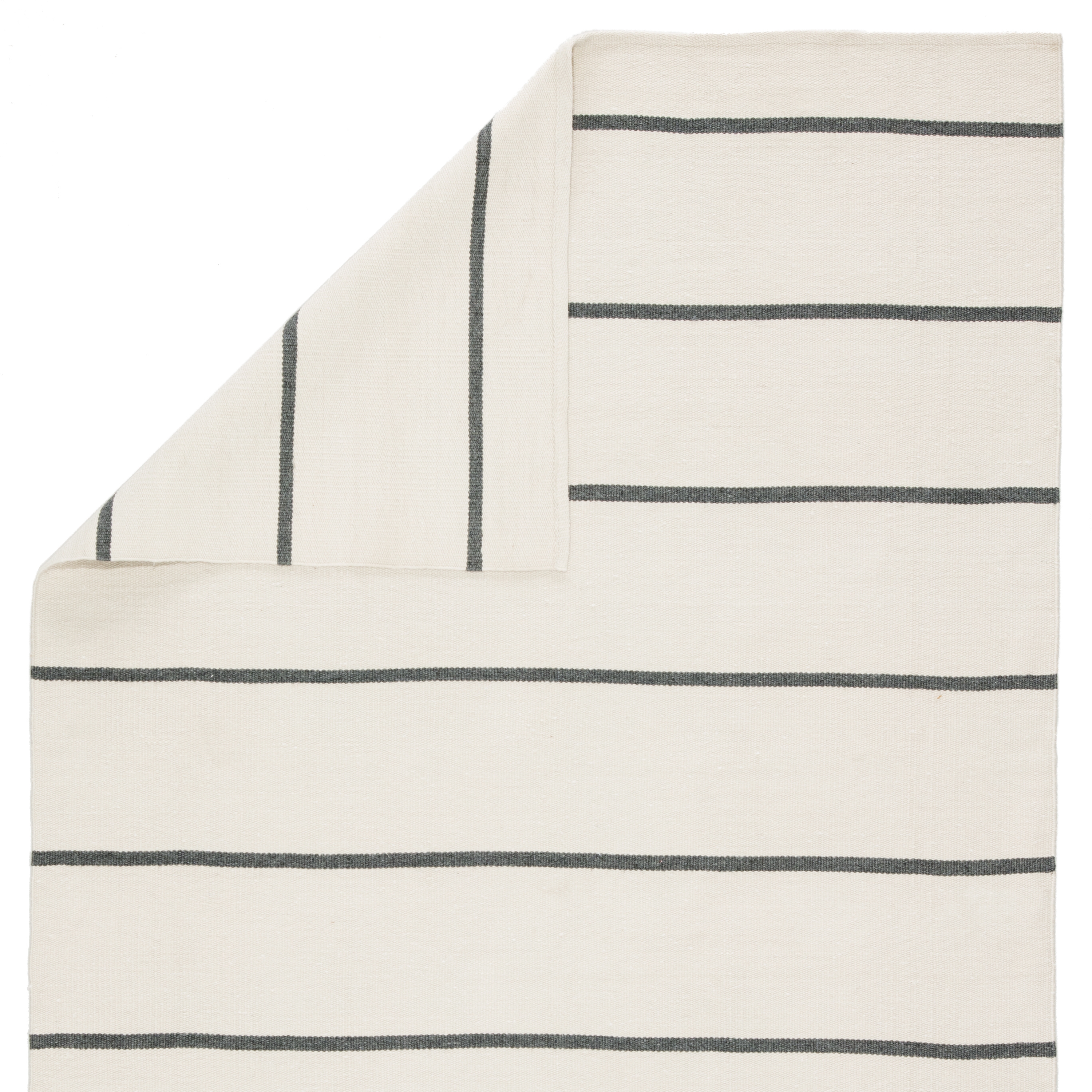 Corbina Indoor/ Outdoor Stripe Ivory/ Dark Gray Area Rug (8'10"X11'9") - Image 2