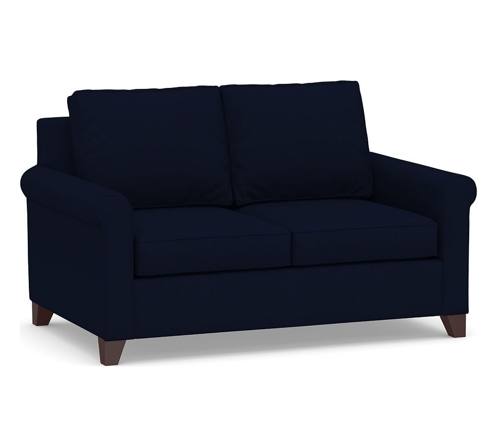Cameron Roll Arm Upholstered Deep Seat Loveseat 2-Seater 63", Polyester Wrapped Cushions, Performance Everydaylinen(TM) Navy - Image 0