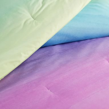 Watercolor Rainbow Ombre Comforter, Twin/Twin XL, Cool Multi - Image 1