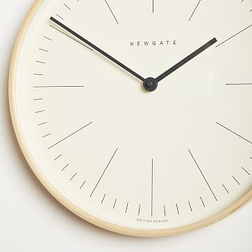 Newgate Mr. Clarke Clock, Light Wood, Brass, Medium - Image 1
